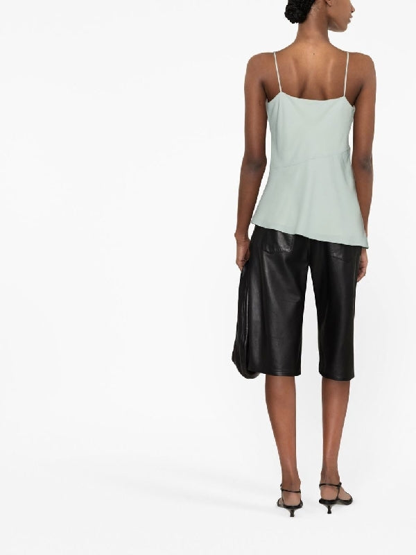 Asymmetric Satin Sleeveless Top