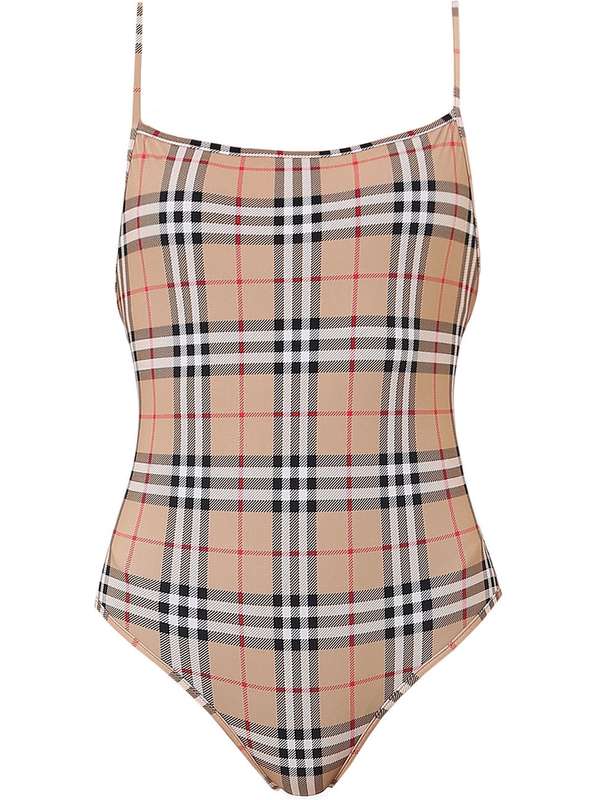 Vintage Check Openback Swimsuit