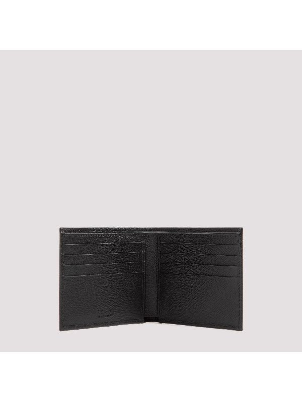 Triangle Logo Saffiano Money Clip Wallet