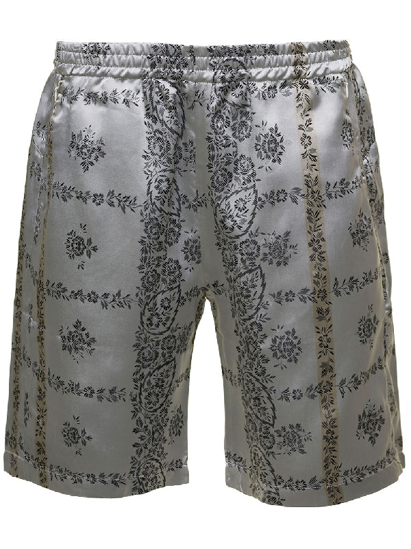 Flower Jacquard Basketball Bermuda Shorts