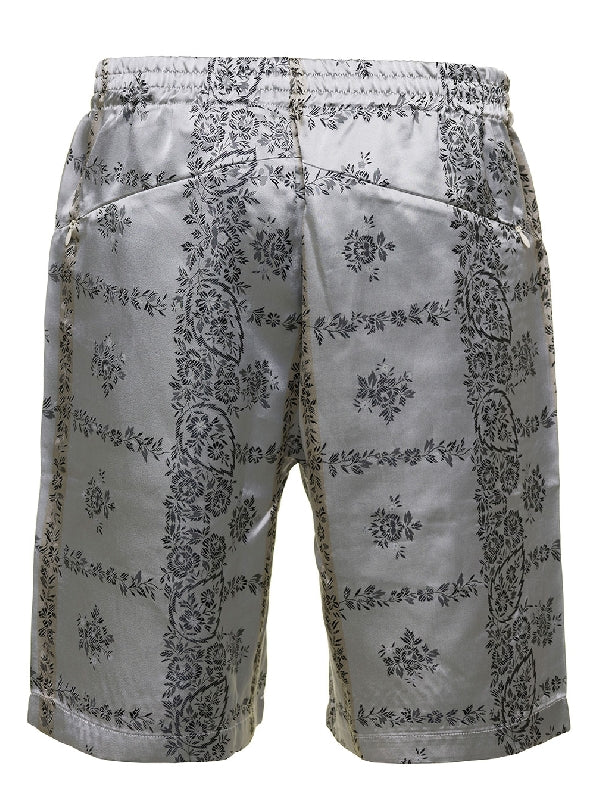 Flower Jacquard Basketball Bermuda Shorts