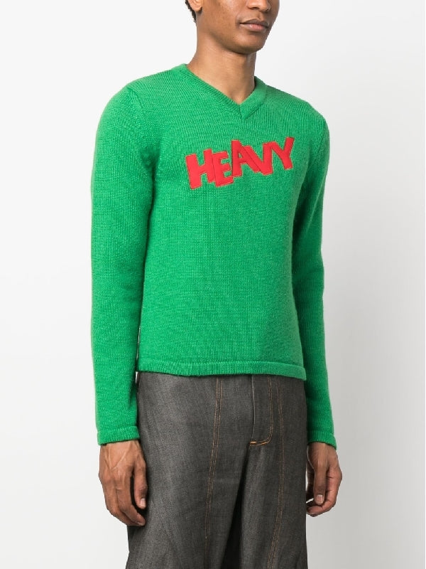 Heavy V-Neck Cotton Knit