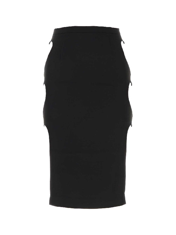 Cut-out Detail Midi Skirt