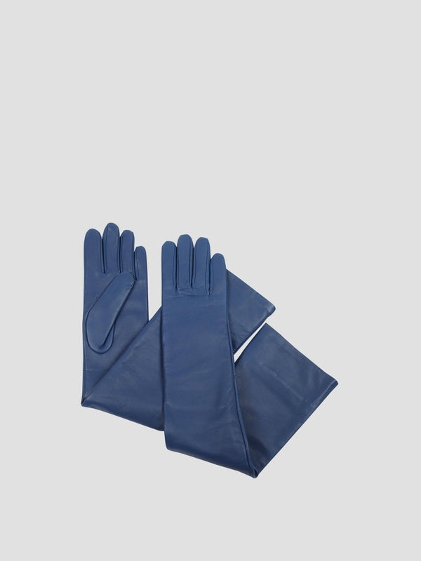 The Frankie Shop Blue Leather Gloves
