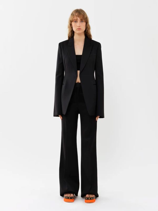 Wool Silk Tailored Pants