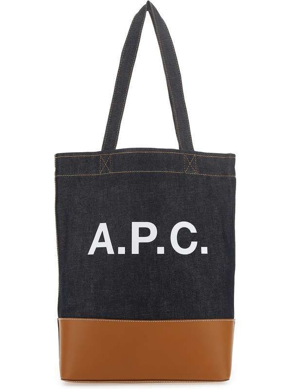 Axelle Logo Denim Shopper Bag