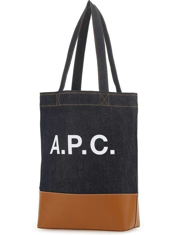 Axelle Logo Denim Shopper Bag