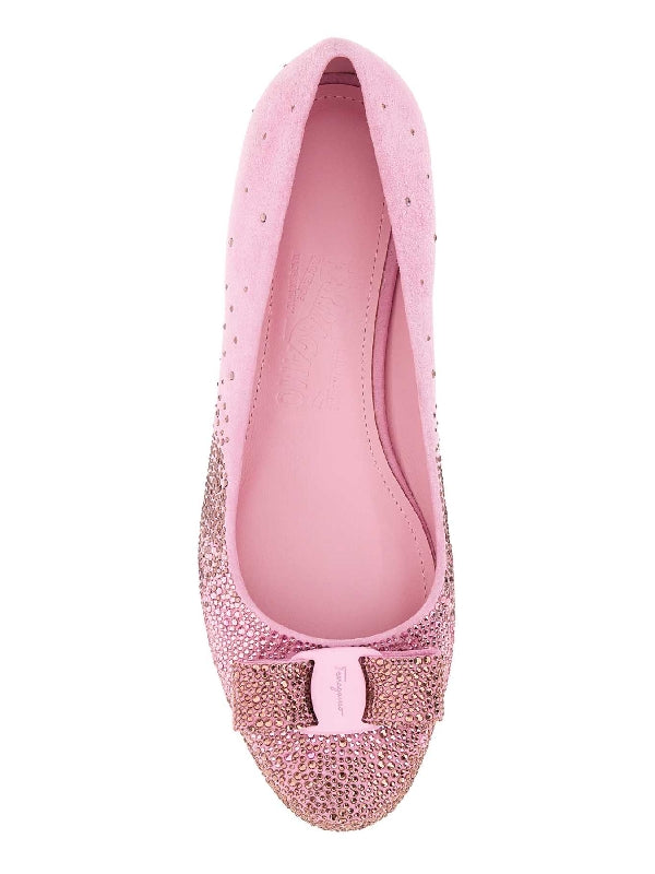 Varina Rhinestone Bow Flat Shoes