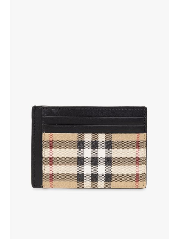 Vintage Check Money Clip Card Wallet