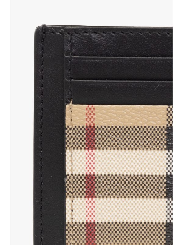 Vintage Check Money Clip Card Wallet