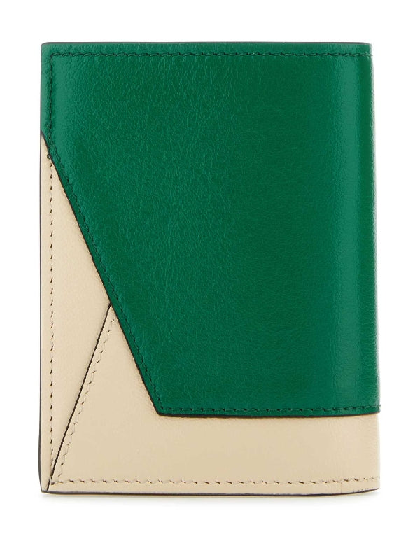 Bicolor Leather Trifold Wallet