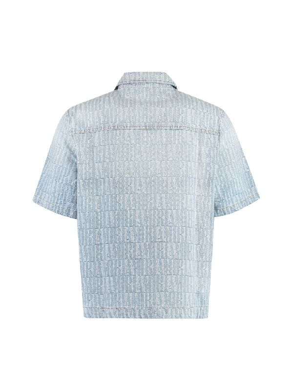 All-Over Logo Tape Jacquard Denim Shirt