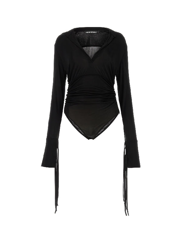 Semi Sheer Drape Bodysuit