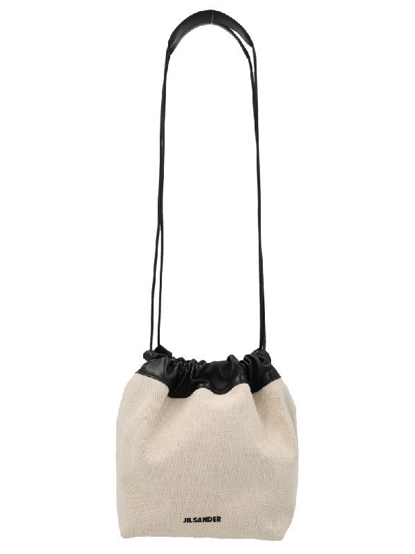 Canvas Leather Dumpling Bucket Bag