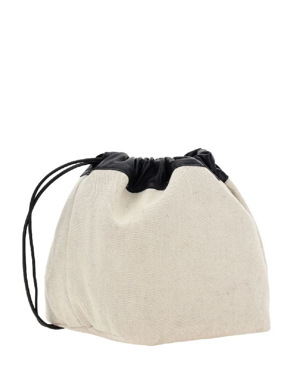 Canvas Leather Dumpling Bucket Bag