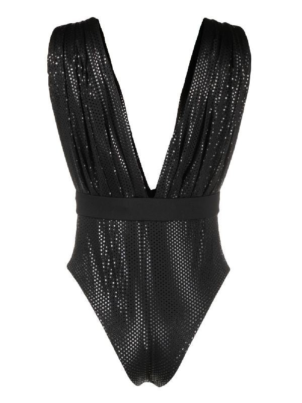 B Belt Metallic Swimsuit