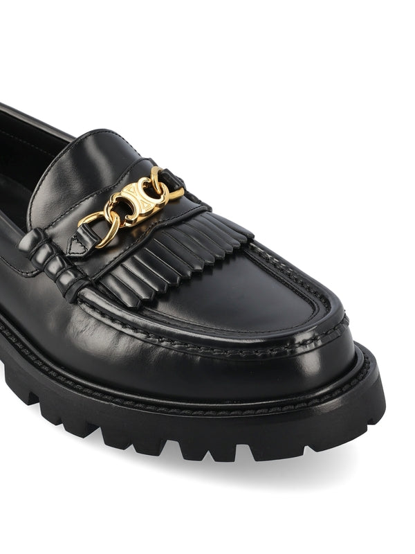 Triomphe Chain Leather Loafers