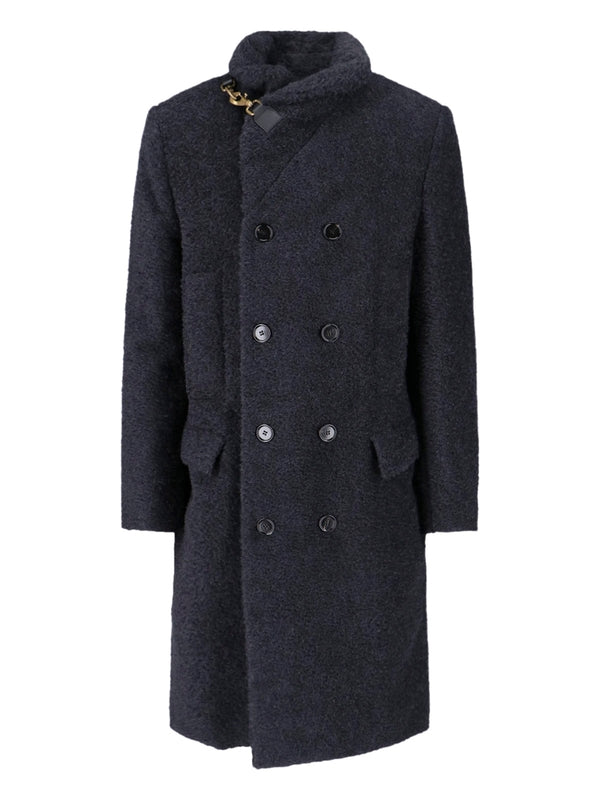BURBERRY - Buckle Detail Wool Blend Double Coat - Jente