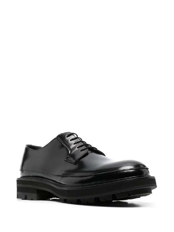 Black Calfskin Derby Shoes