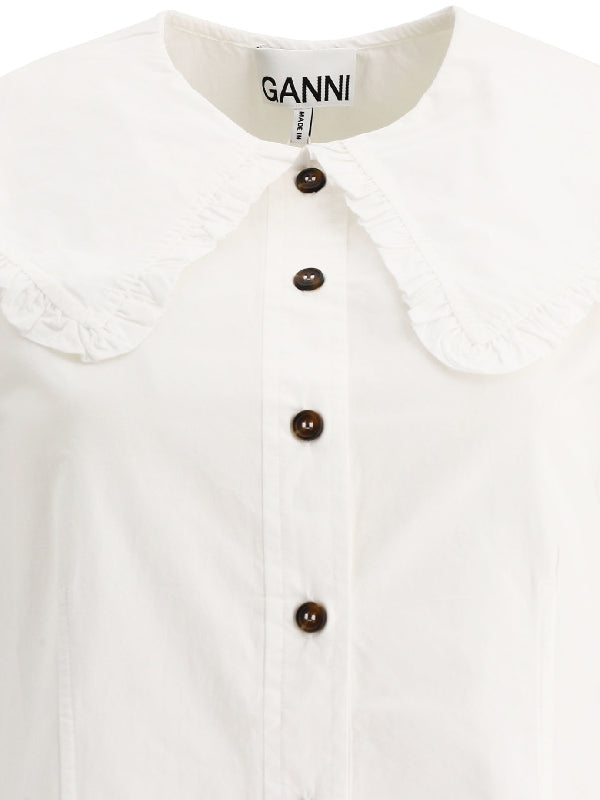 Wide Ruffle Collar Sleeveless Shirt