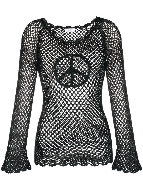 Peace Sign Fishnet Knit