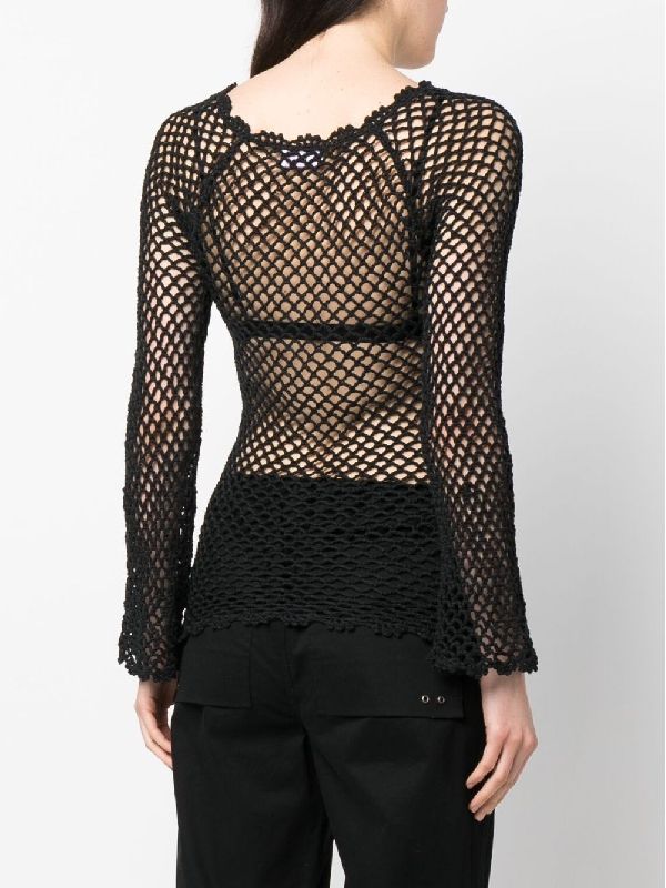 Peace Sign Fishnet Knit