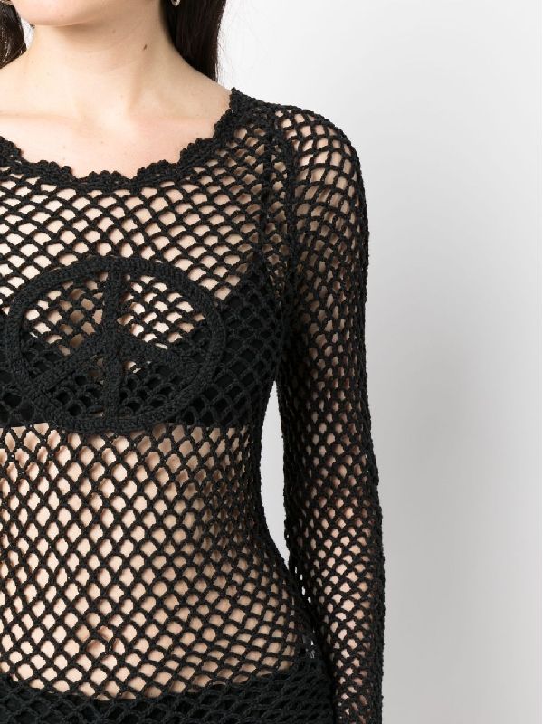 Peace Sign Fishnet Knit