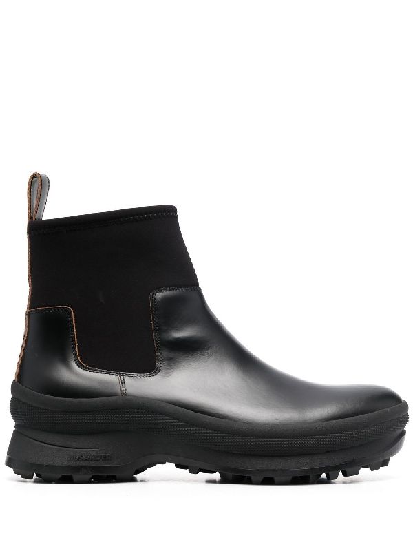 Black Chunky
  Sole Panel Layered Chelsea Boots