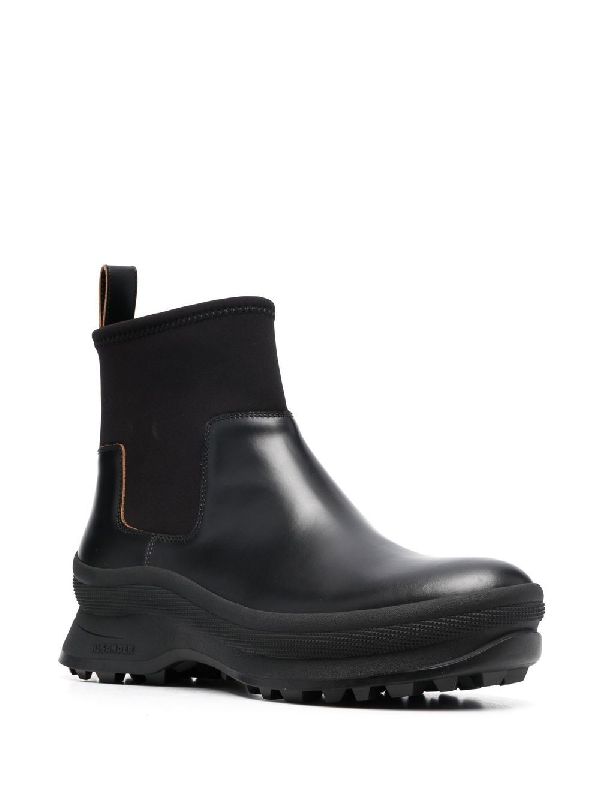 Black Chunky
  Sole Panel Layered Chelsea Boots