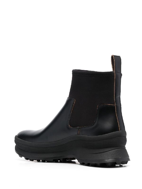 Black Chunky
  Sole Panel Layered Chelsea Boots