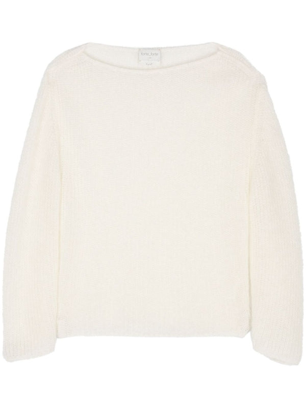 White Boatneck Knit