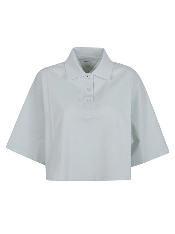 Cotton Cropped Polo Shirt