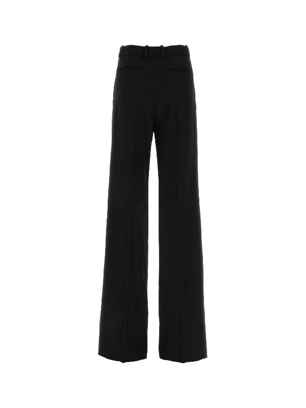 Black Wool High-waist Pants