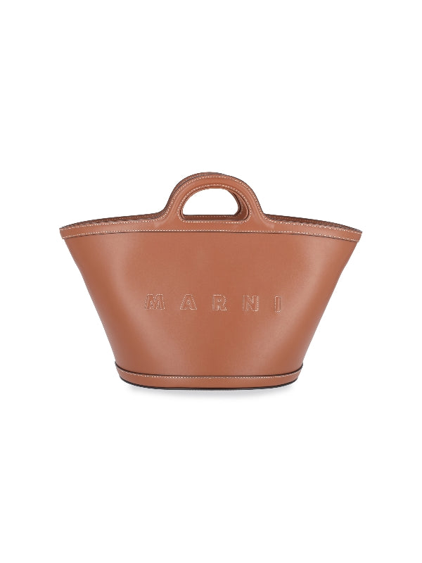 Tropicalia Leather Tote Bag Small