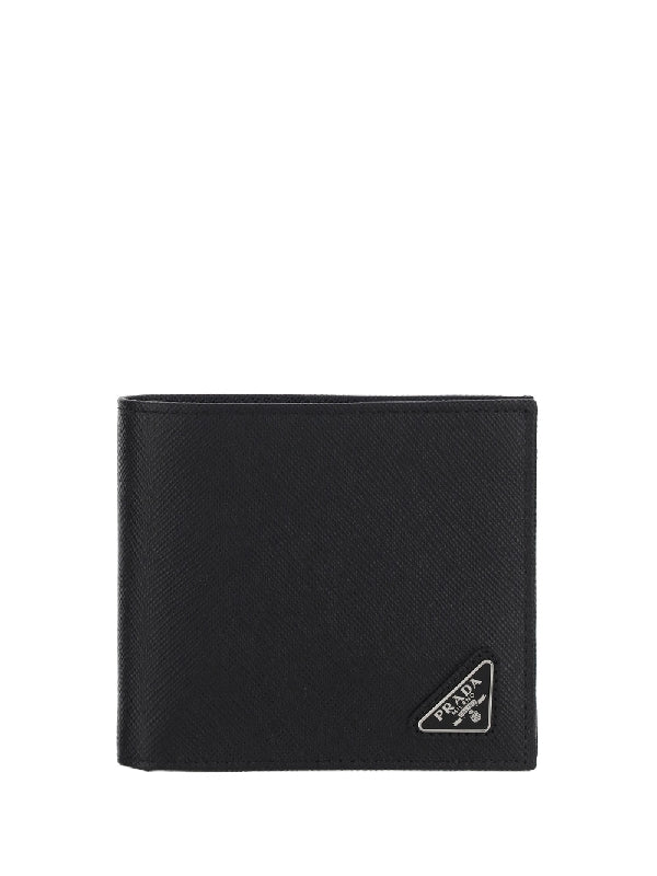 Triangle Logo Saffiano Leather
  Bi-Fold Wallet