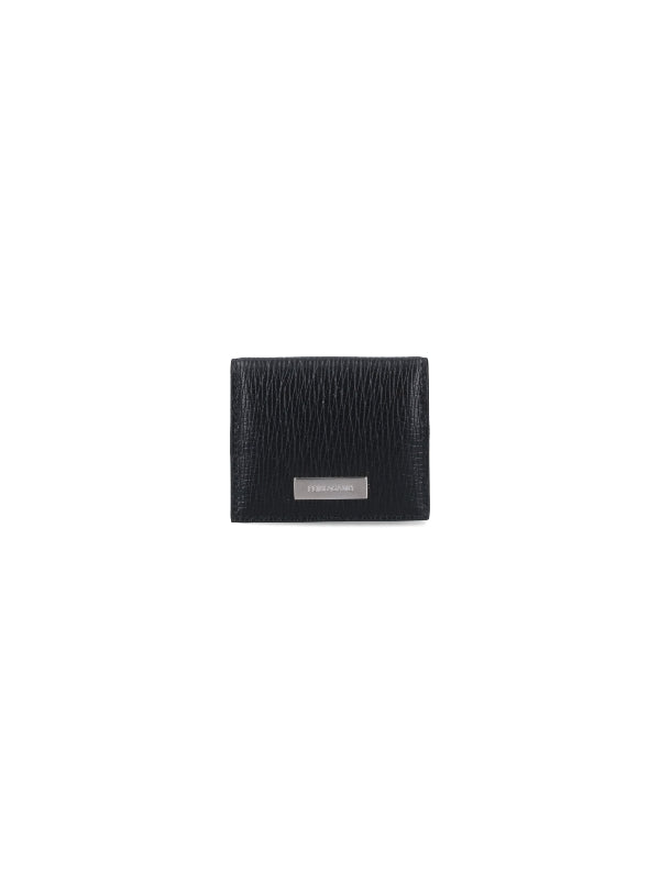 Logo Plaque Leather Coin Wallet