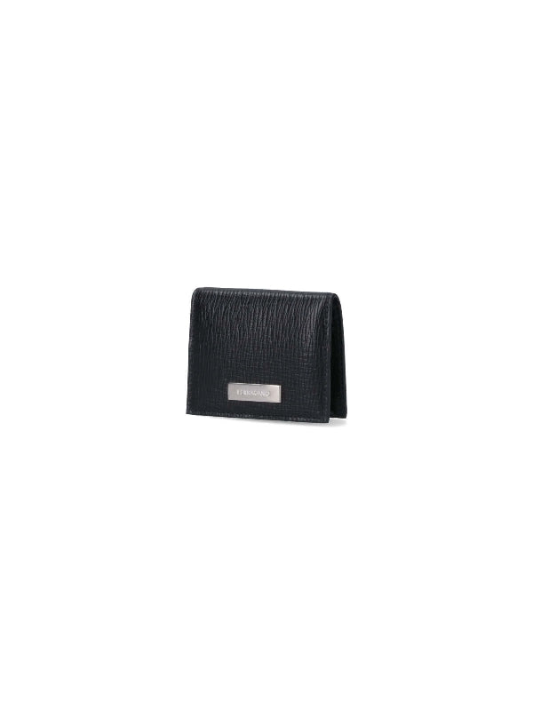 Logo Plaque Leather Coin Wallet