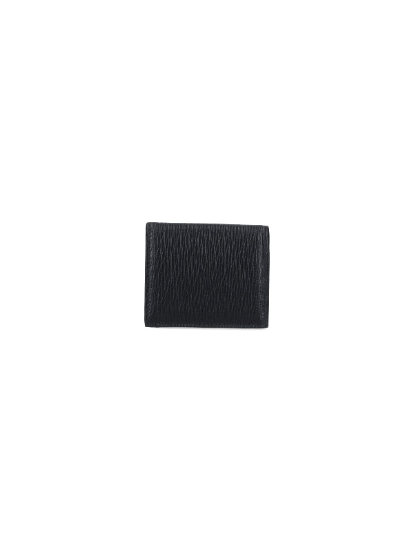 Logo Plaque Leather Coin Wallet