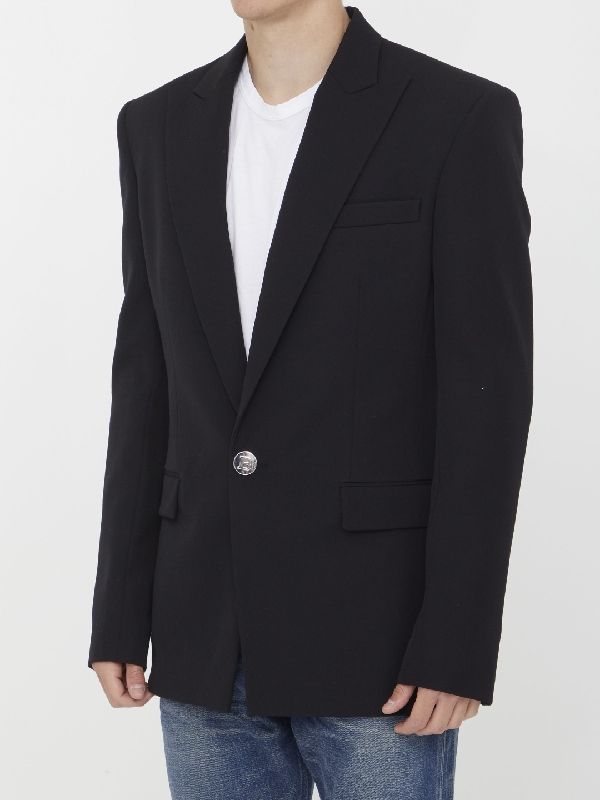 Virgin Wool Single Button Jacket