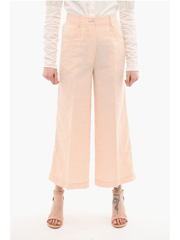 Cotton-Linen Wide Pants