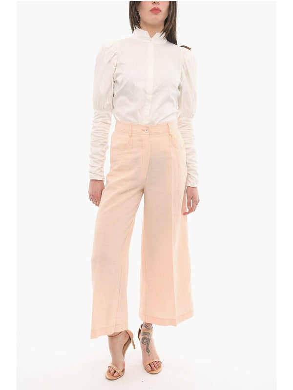 Cotton-Linen Wide Pants