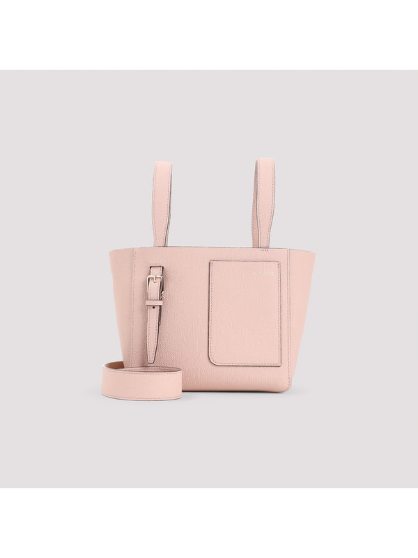 Pocket Detail Calfskin Mini Bucket Bag