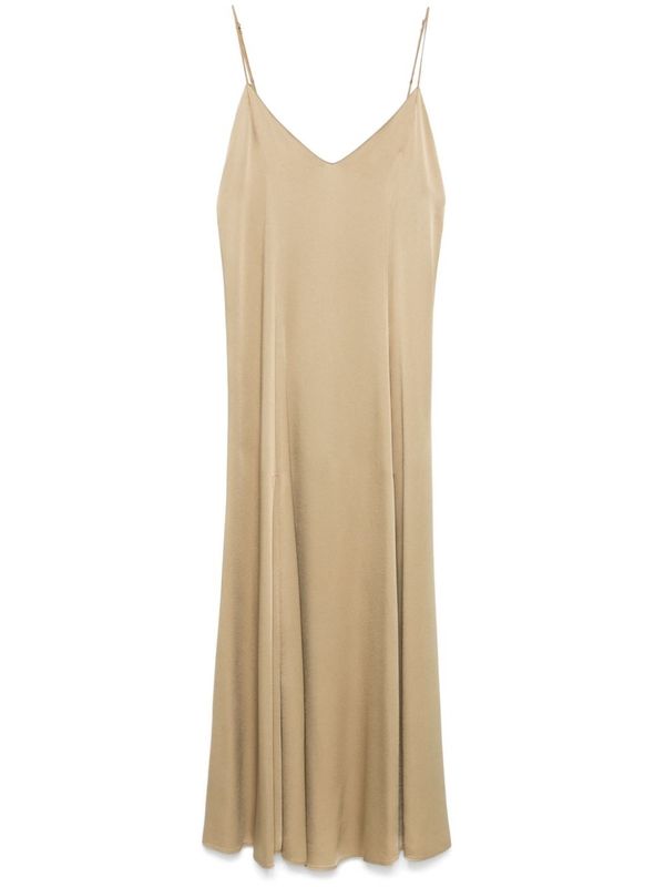 Sleeveless
  Flare Satin Long Dress