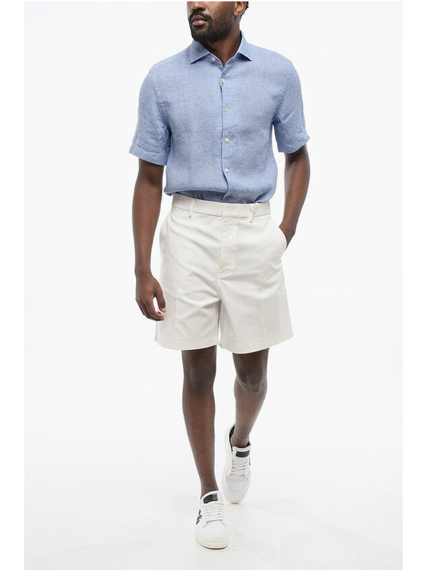 White Cotton Bermuda Shorts