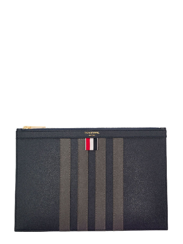 Grain Leather Diagonal Bar Small Clutch Bag