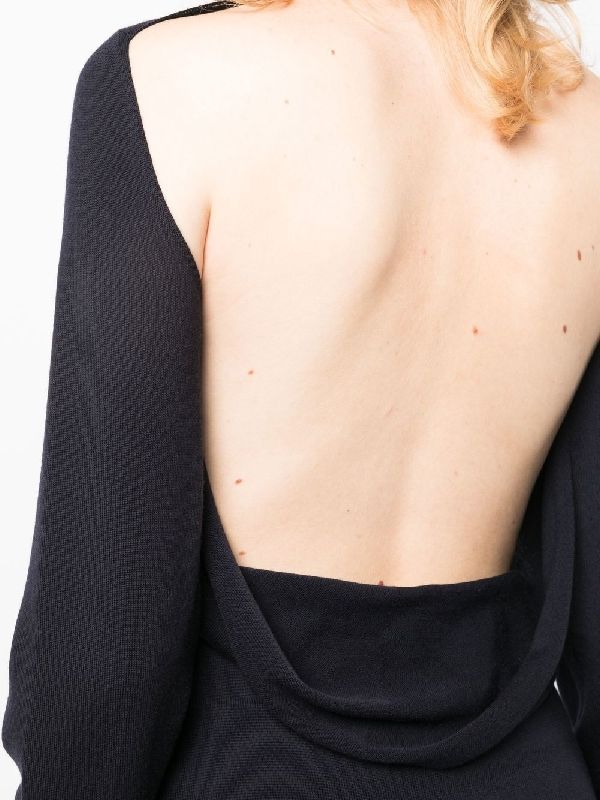 Drape Backless High Neck Wool Knit