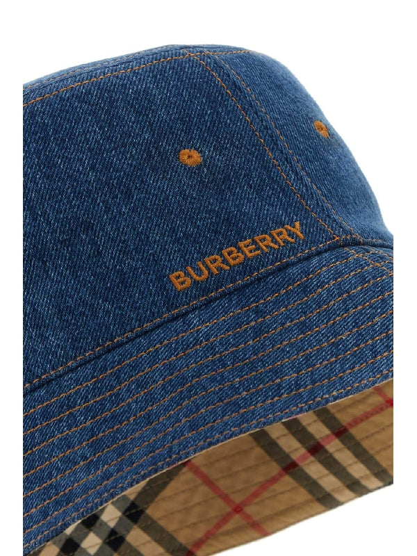 Check Lining Denim Bucket Hat