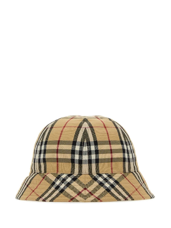 Vintage Check Stitching Bucket Hat