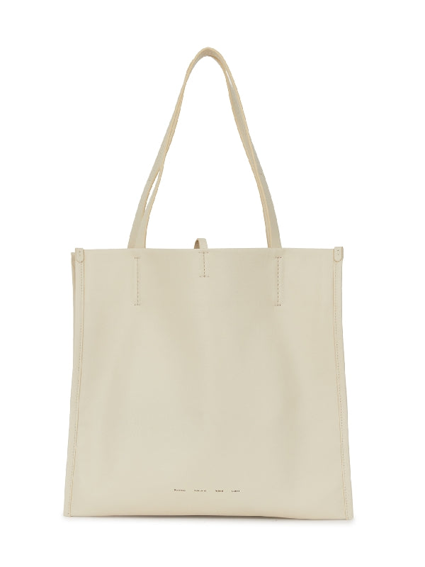 Logo Lettering Printing Leather Tote Bag