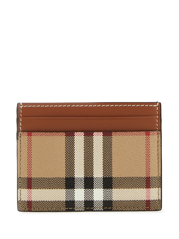 Vintage Check Panel Card Wallet